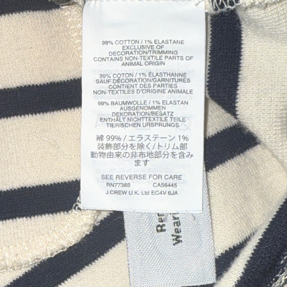 🖤🤍 J.Crew Navy & Ivory Striped Button-Front Cardigan Sweater | Medium - Picture 12 of 12